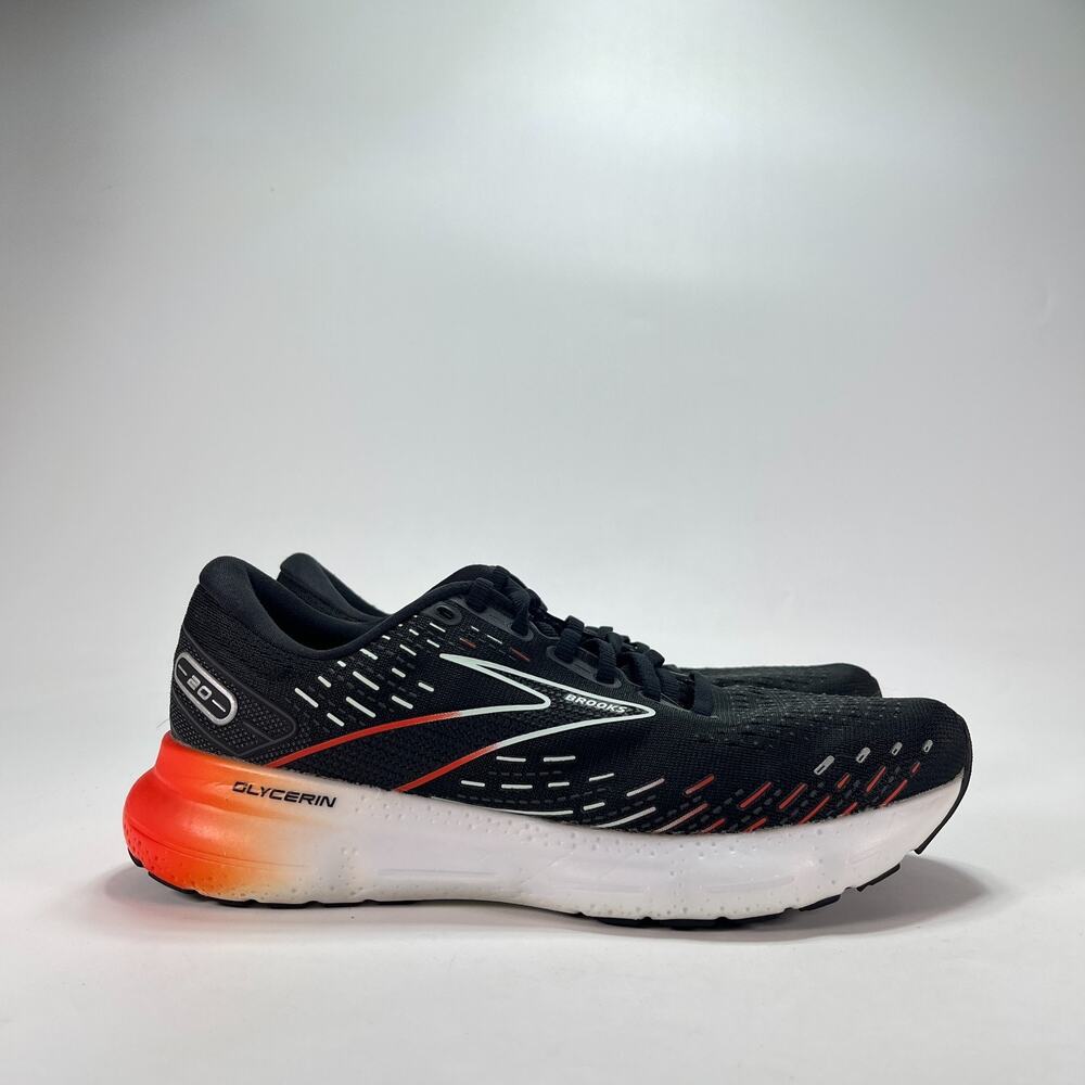 Brooks Glycerin 20 Black Orange Road Running Shoes 1203691B045 Women's Size 9.5